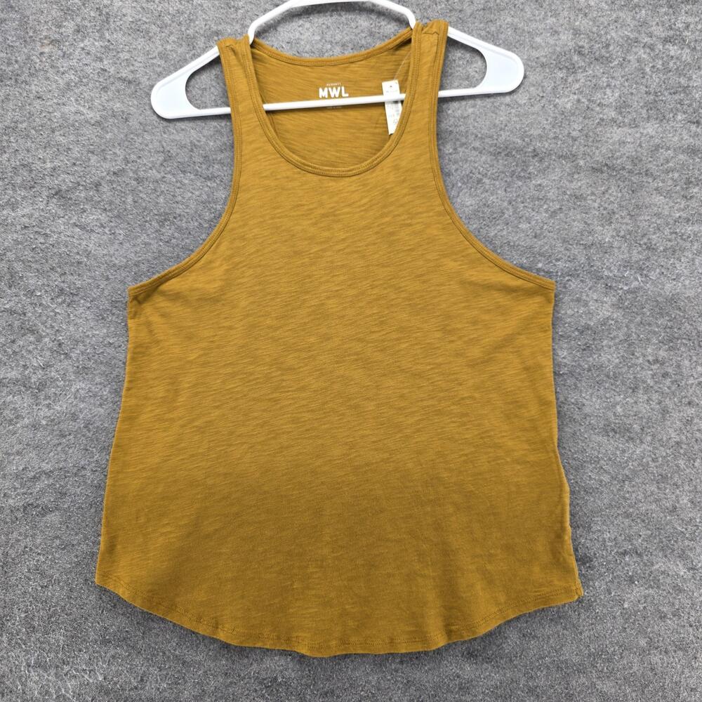 Madewell Tank Top Shirt Womens Medium Yellow MWL Racerback Cotton Modal Athletic